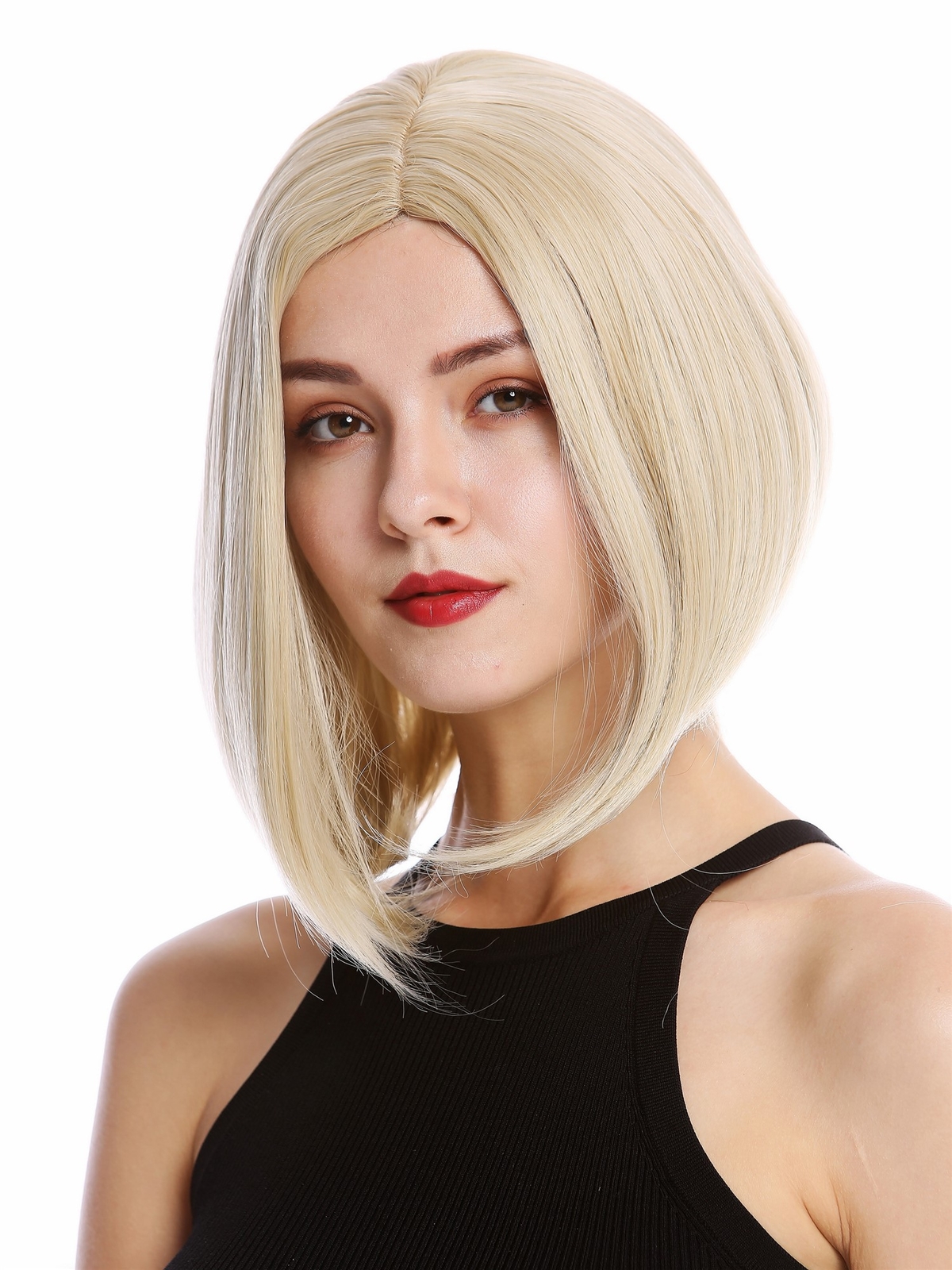 Women's Short Shoulder Length Cosplay Wig Longbob Crest Blonde Mix