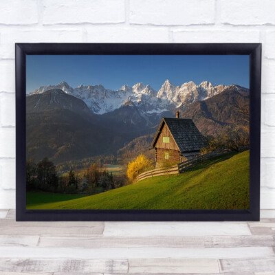 Alpen Alpen Alpenhaus Hang Berggebirge Wandbilddruck