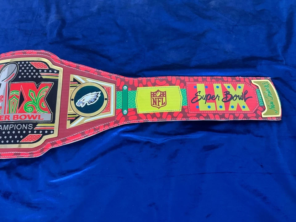 Cinturón título Philadelphia Eagles Super Bowl LIX Champions réplica tamaño adulto 2 mm Foto 2 de 4