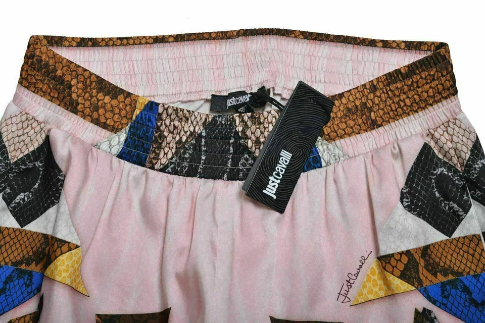 Pantalones informales para mujer Just Cavalli multicolor pierna ancha US 4 IT 40 Foto 4 de 4