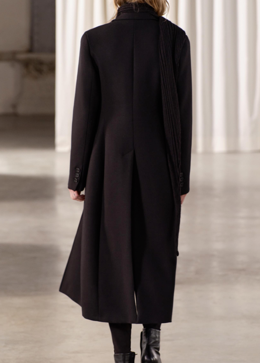 Zara ZW Collection Manteco Wool Blend Fitted Coat Black Size Zara ZW Collection Manteco Wool Blend Fitted Coat Black Size