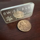 Rare 1980 Vintage Swiss Bank 1oz.999 Fine Silver Bars