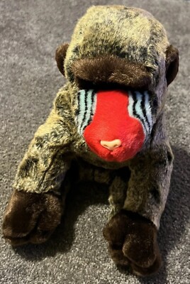 Ty Beanie Buddies Cheeks Mandrill 2001 Plush 10  Seated Stuffed Animal Primate
