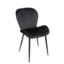 Set 4 Sedie In Velluto Vintage Margot Nere