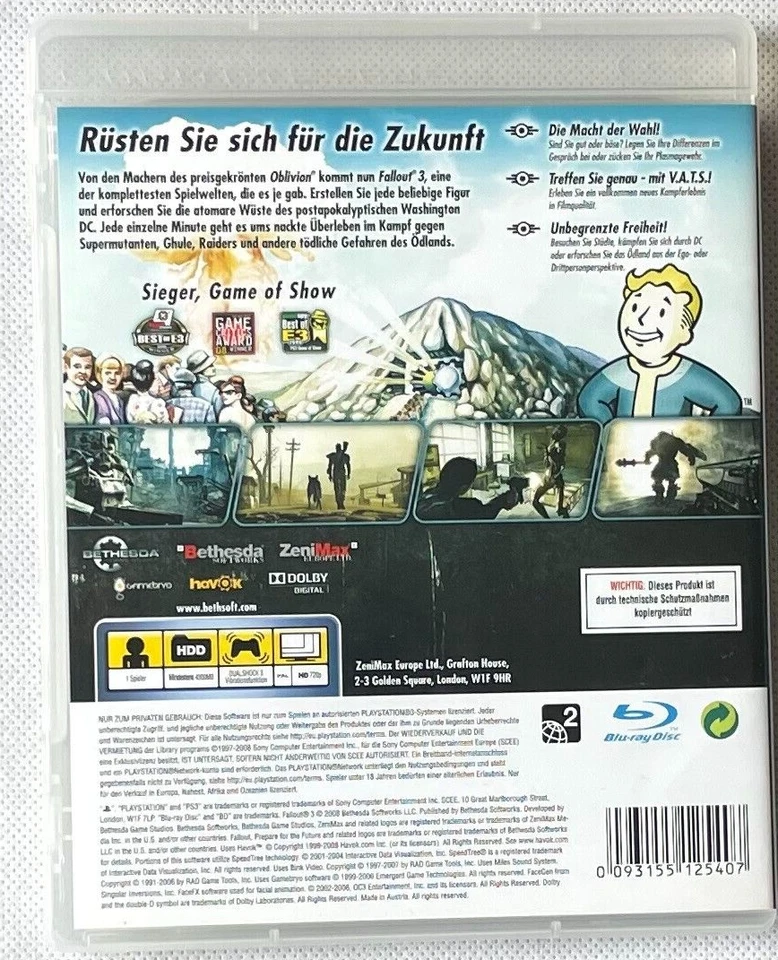 Fallout 3, Spiel PS3, Sony Playstation 3 komplett, USK18 - Bild 3 von 3