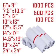 Poly Mailers Shipping Envelopes Self Sealing Bags 6x9 7.5x10.5 9x12 10x13 14x17