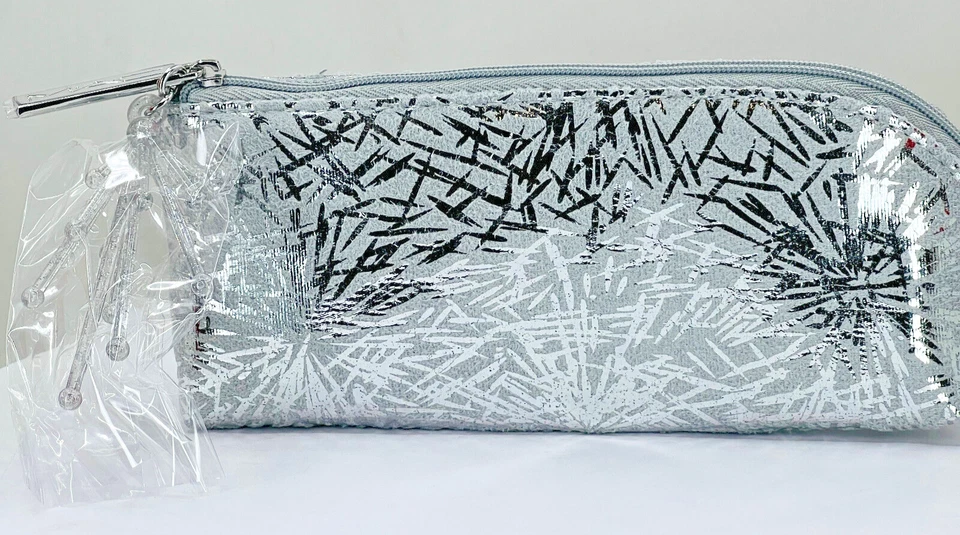 Bolsa de Maquillaje MAC Plateada Esmerilada - Bolsa de Viaje Cosmética, Nueva Foto 4 de 4