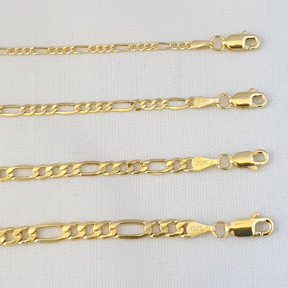 10k white sale gold figaro chain