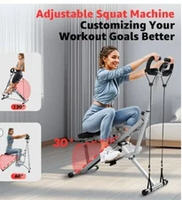 Foldable Iron Squat & Rowing Machine | Multi-Use for Glutes, Butt, Thighs, Abs