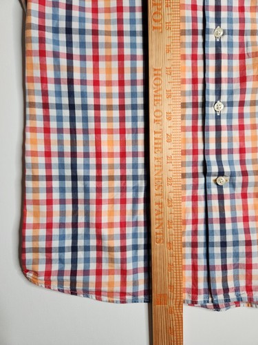 Barbour Mens S Tailored Fit Gingham Check Button Shirt Casual York Red Preppy - Picture 10 of 11