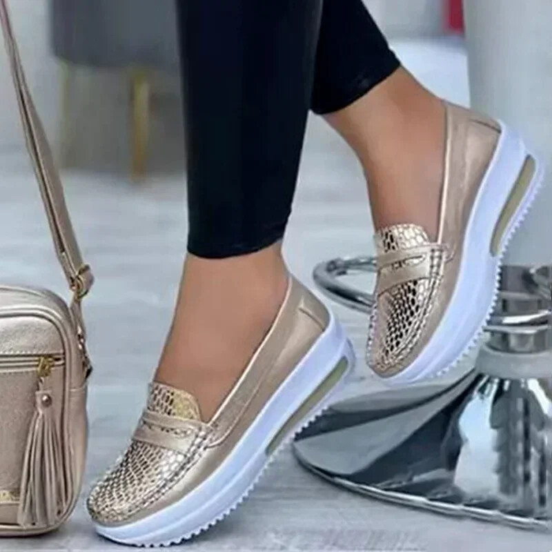PANTOFOLA D’ORO Scarpe basse informali da donna ciabatte platform con zeppa e punta tonda