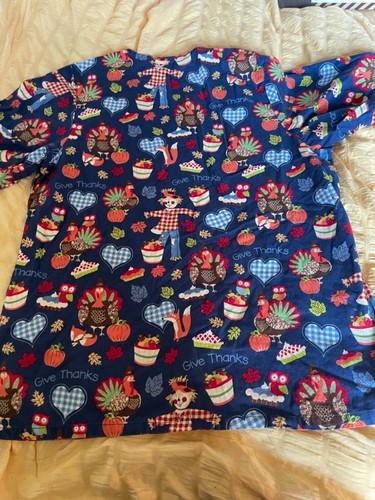 Thanksgiving Scrub Top Tafford Uniforms Size small - Picture 5 of 5