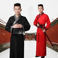 Mens Hanfu Costume Chinese Ancient Knights Swordman Outfit Tang Dynasty Cosplay