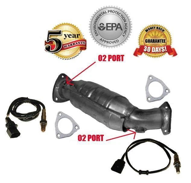 Convertidor catalítico y sensores de O2 para Audi A4 y A4 Quattro 1,8 L Turbo 2000-2006 Foto 2 de 4