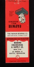 1960s Bearing Engineering & Supply Co. Fafnir Ball Bearings Horton St Seattle WA