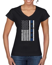 Biden Distressed USA Flag Political Women Standard V-Neck Tee