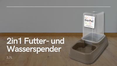 2in1 Wasserspender Futterautomat Katze Trockenfutter Automat fr Hunde XXL  3,7 L | eBay.de