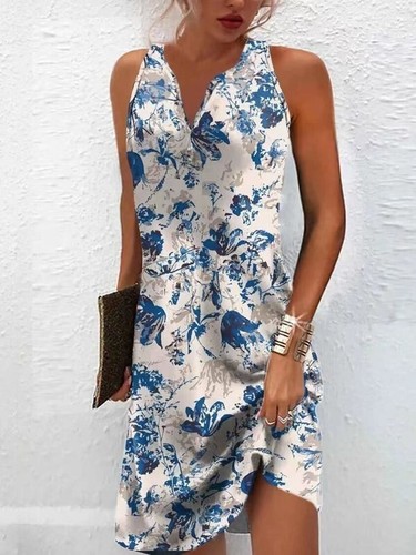 Women Summer Holiday Dress Ladies Boho Beach Button Floral Sun Dresses Size 6-16 - Picture 10 of 13