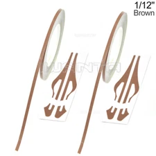 2x 1/12" 2mm Brown Pinstriping Pin Stripe DIY Line Vinyl Tape Decals Sticker