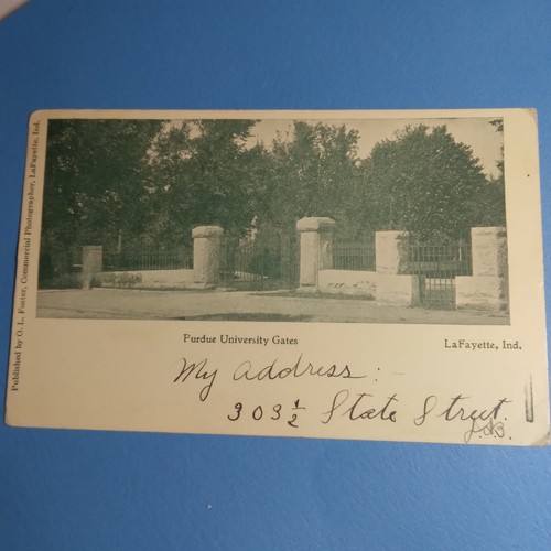 1907 Echtfoto Purdue University's Gates Lafayette Indiana Postkarte