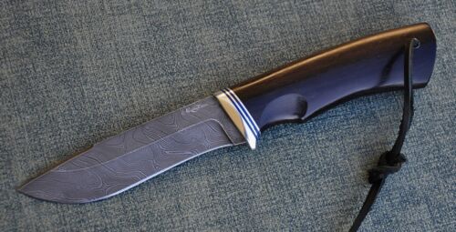 Damaszener Stahl Outdoor Messer Handarbeit Nazarov Knives Russland HRC 62 Кречет - Bild 9 von 15