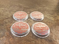 Vintage Milk Bottle Cap - Set (4) Replacement Out of Stock Caps - NOS