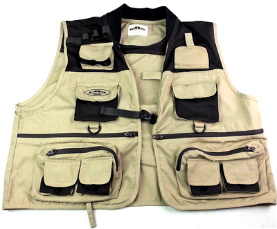 Podium Fishing Vest Mens L / XL Khaki Tan Outdoors Sportsman Pockets Pouches