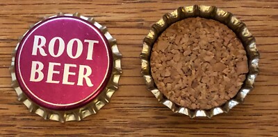 Soda Bottle Caps Vintage Original Set of 10 Root Beer 7UP Bottling Cork Lined