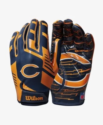 WILSON Chicago Bears NFL Stretch Fit Receiver Football Gloves