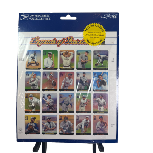 Scott #3408 33¢ Legends OF Baseball Sheet of 20 Stamps - Shrink Wrap Torn