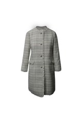 Kate Spade Metallic Tweed Pearl Button Coat In Silver Acrylic Intxs