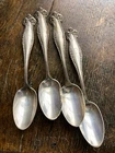 Antique Sterling TOWLE CANTERBURY 1893 5 o'clock Teaspoons Monogram Lot of 4