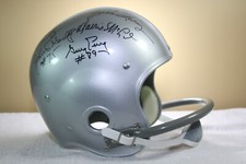 Very Rare 1957 NFL DETROIT LIONS Signed game Authentic RK4 Vtg Football Helmet 