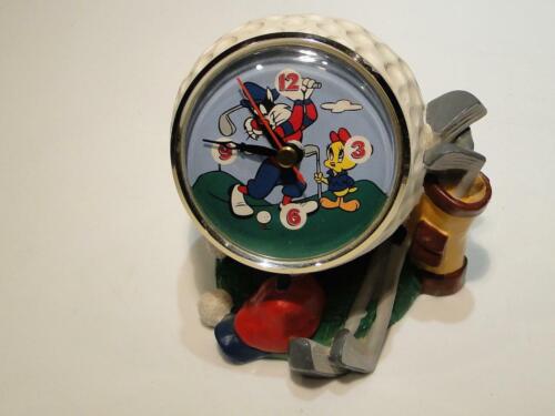 1996 Warner Brothers Sylvester & Tweety Bird Golf Ball Clock Works! - Picture 1 of 4