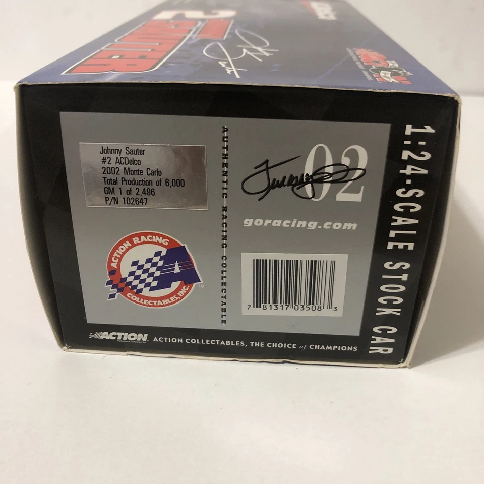 Action Collectibles #2 Johnny Sauter AC Delco 2002 coche fundido a presión 1:24 nuevo Foto 2 de 4
