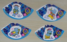 4 x  Happy Hippo Traumschiff / Ü-Ei Hütchen-Klebebilder  / D 1992 / sehr Gut erh