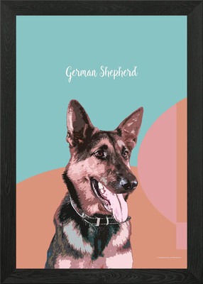 Gerahmtes Wandbild Deutscher Schäferhund Poster Leinwanddruck Bild