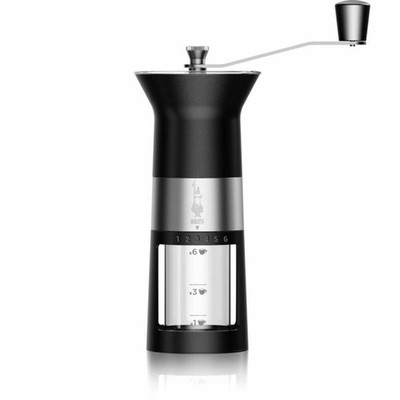 Bialetti Kaffeemühle manuell Kurbelmühle Handkaffeemühle Schwarz MCPRO001