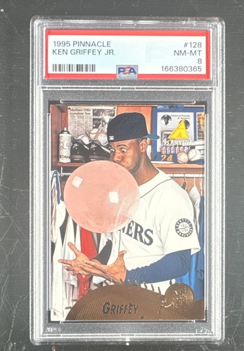 1995 Pinnacle - Ken Griffey Jr #128 PSA 8 NM-MT Bubble Gum