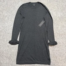 Rachel Zoe Sweater Dress Womens Medium Charcoal Gray Ruffle Cuff Long Sleeve