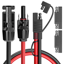 Solar Panel Connectors to SAE Adapter Cable 10AWG Solar to SAE PV Extension Wir