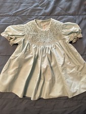 Vintage Baby Togs Mint Green Smocked Top Dress Size 18 Months Made In China