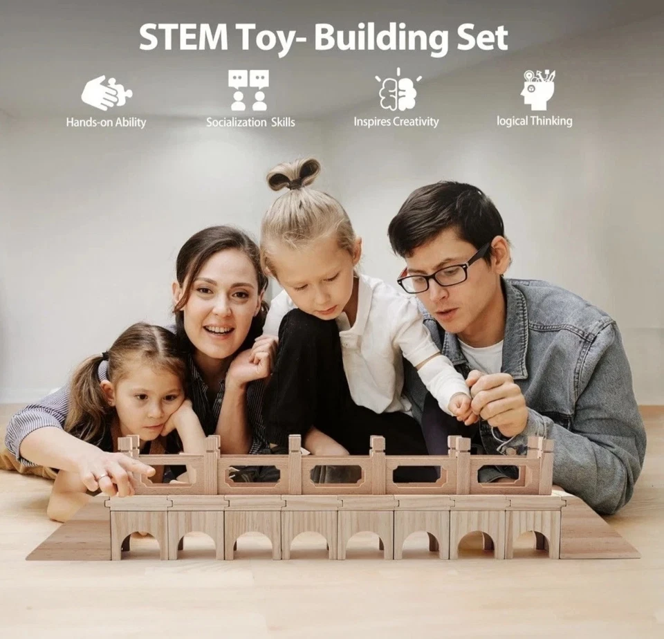 Edyfico TGQ101, Wooden Building Blocks Set, Varible Arch Bridge - Image 2 of 3