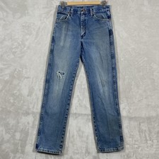 Wrangler 13MWZ Jeans 30x34 fit 29x32 Cowboy Cut Whisker Distressed Faded VTG
