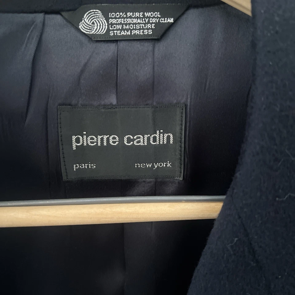 100% Wool Pierre Cardin Vintage Mens Coat Double Breasted Overcoat Belted NEW - Image 2 of 4