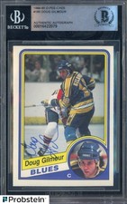 Doug Gilmour Signed 1984-85 O-PEE-CHEE OPC Hockey #185 Blues BGS BAS AUTO