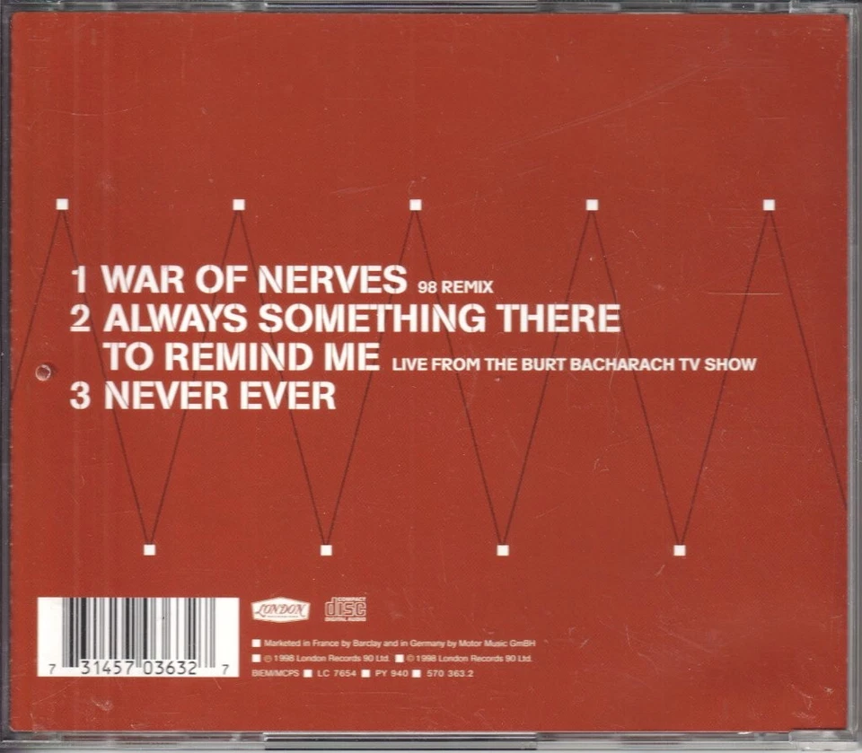 All Saints War Of Nerves CD UK London 1998 Limitierte Edition 3-Track CD Single - Bild 2 von 2