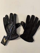 Men  s Luxury Deerskin Gloves Black Leather Winter Driving Gloves Size Medium New