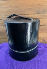 Vintage Zippered Wig Box ,black NICE 60's