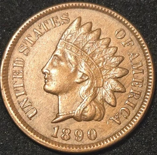 1890 Indian Head Cent - Uncirculated RED/BROWN Example - FREE SHIPPING